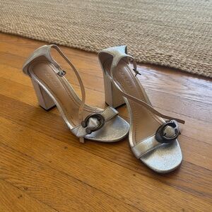 Coach Metallic Silver Women's Block Heels